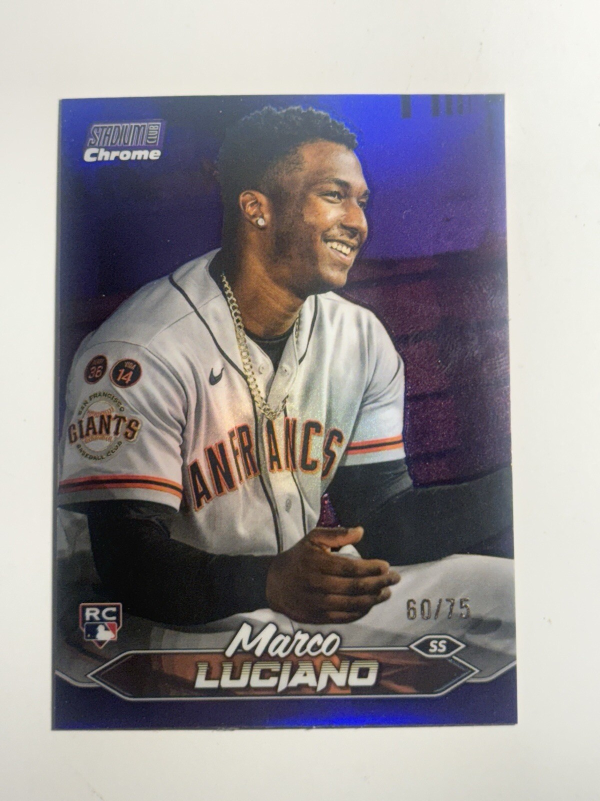 2024 Topps Stadium Club PURPLE PARALLEL #224 Marco Luciano, San Francisco #/75