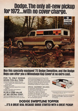 1972 Dodge Pickup Truck Sweptline Topper Print Ad