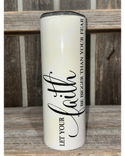 Let Your Faith Be Bigger Purple Flowers 20oz oz 20 oz. 20oz. Sublimation Tumbler