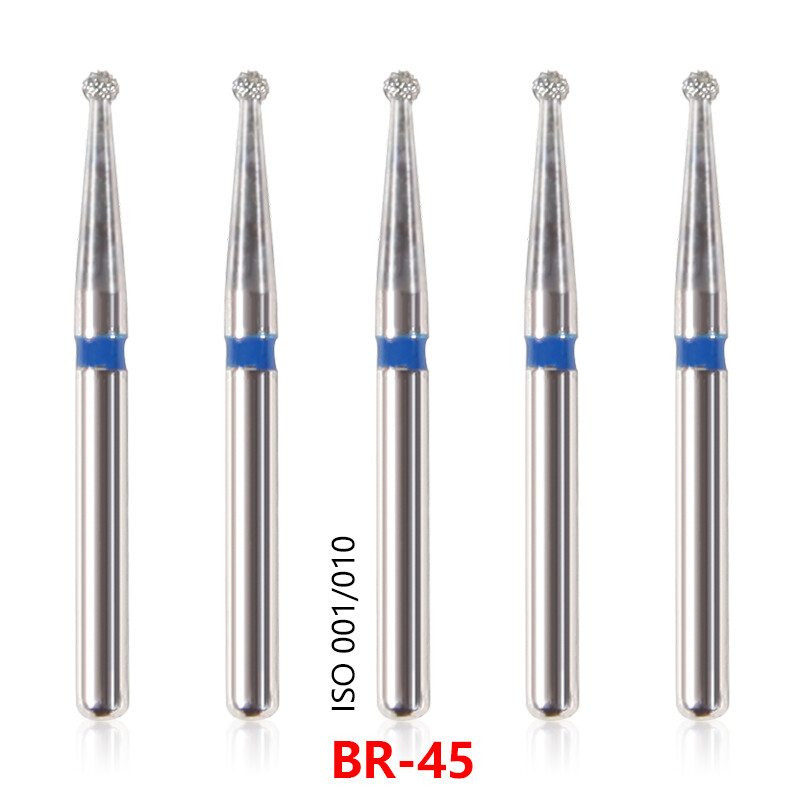 5pcs Dental Diamond Bur ball Round Drill for High Speed Handpiece