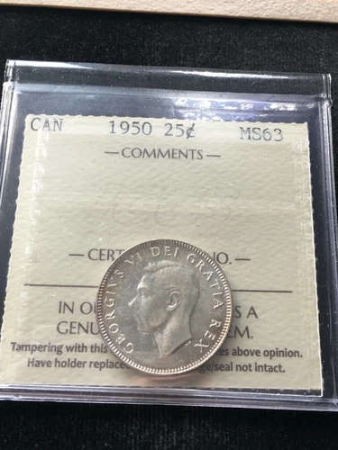 1950   ICCS Graded Canadian, Twenty-Five Cent **MS-63** # XKT 327