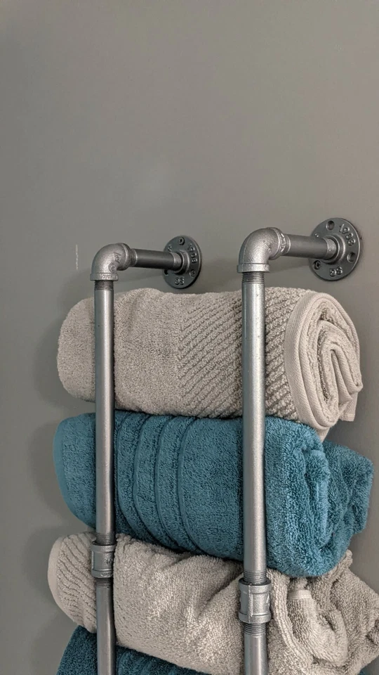 Hágalo usted mismo Toallero Industrial Tubo Soporte Urbano Steampunk Decoración Rústica Envío Gratis Foto 3 de 4