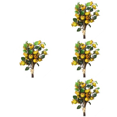 Von 5 Künstliche Hagebutte Beeren Simulation Bouquet Nelken Floral Zubehör