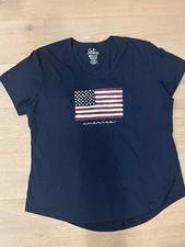 100 Cotton American Flag T-shirt Shirt L Navy Jersey Cozy Soft Light weight
