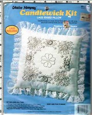 "Floral Border" Creative Moments Lace Edge Pillow Candlewick Kit 8266
