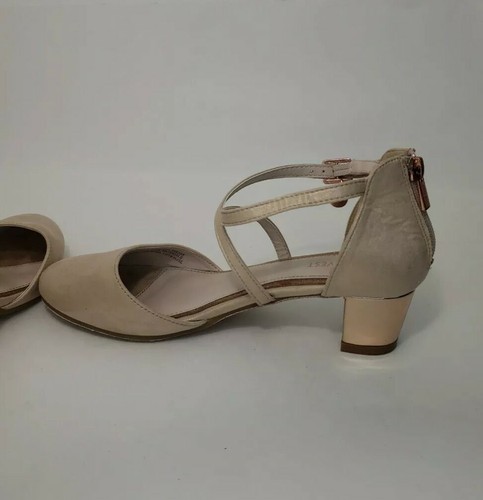 Nine West Girls Round Toe Dress Sandals Glitter Shoes Buckle Rose Gold Size 5M - Picture 3 of 8