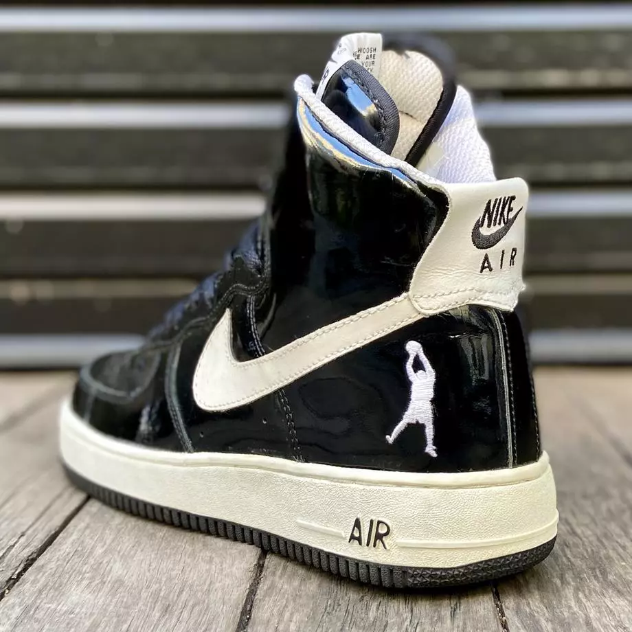 Vintage 2001 Nike Air Force 1 High Sheed Black White-Patent 302640-011 Men Us9 Vintage 2001 Nike Air Force 1 High Sheed Black White-Patent 302640-011 Men Us9