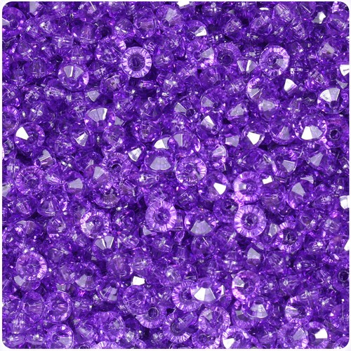 BeadTin Transparent 6mm Faceted Rondelle Plastic Craft Beads (1350pcs) - Picture 3 of 53