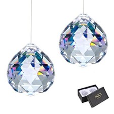 2 Pack 40mm Clear Crystal Ball Prisms Pendant Suncatcher Hanging Drop Decor
