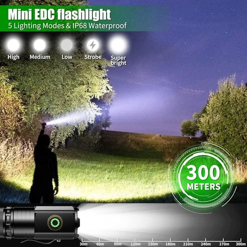 4 Stück Taschenlampe LED Aufladbar USB Super Hell Fackel Lumen Akku DHL - Bild 10 von 14