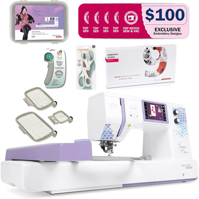 Bernette 79 Yaya Han Edition Sewing and Embroidery Machine Deluxe Bundle