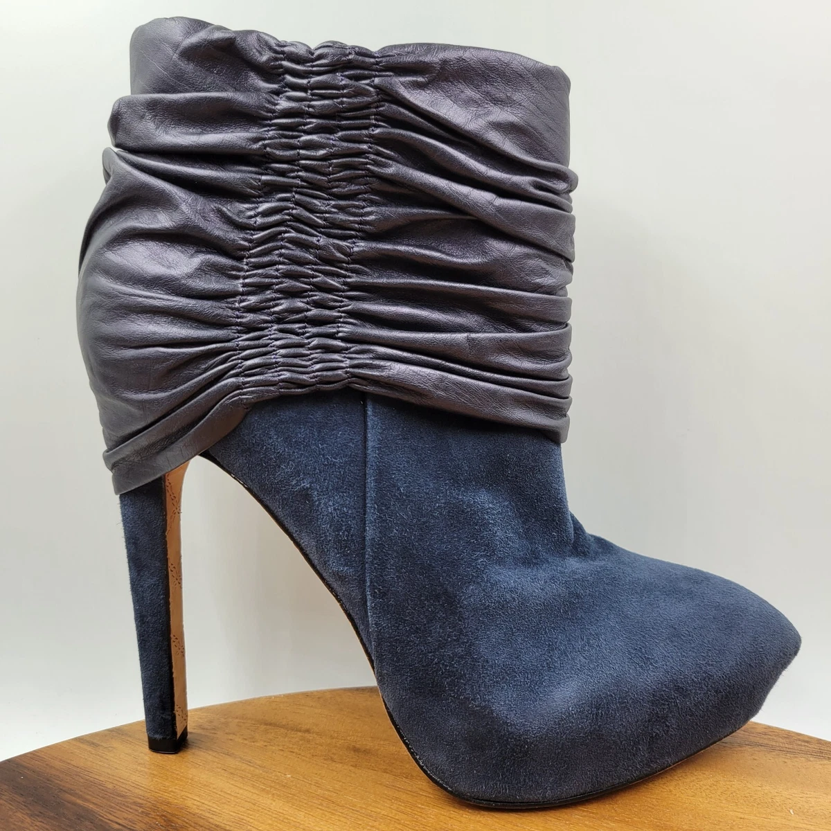 Blue suede ankle discount boot