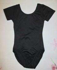 New Leotard Size 2-4 XXS XS Child Short Sleeve Dance Black Toddler