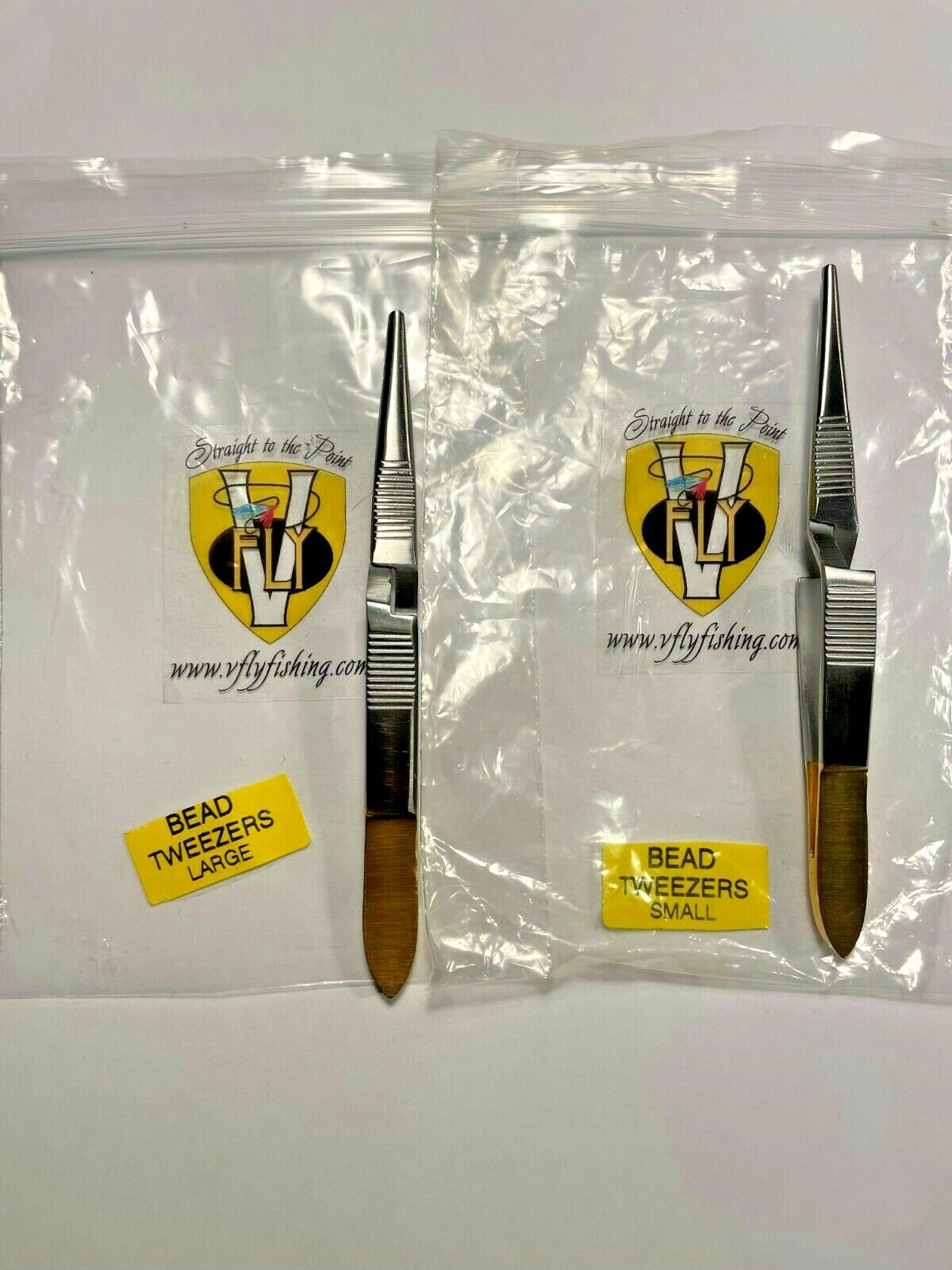 V Fly Pro Dressers Fly Tying Gold Loop Bead Tweezers Small & Large eBay