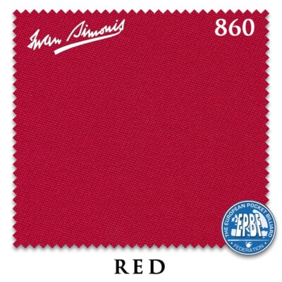 7' Simonis 860 Pool Table Cloth - Red - AUTHORIZED DEALER