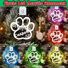 Led ornament Personalized Dog Paw Ornament Custom Pet Christmas Ornament Set