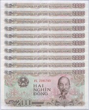 Vietnam 2000 Dong 1988 P 107 UNC LOT 20 PCS 1/5 BUNDLE