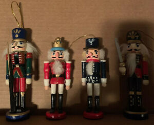 Christmas Nutcracker Figure Soldiers Stacked Trio Traditional Glossy Colors