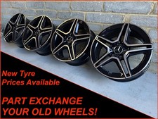 Genuine 18" Mercedes A B CLA Class AMG Black Diamond Cut Alloy Wheels