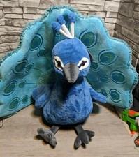 Large 22" Blue Peacock Plush Stuffed Animal Bird Pillow Toy