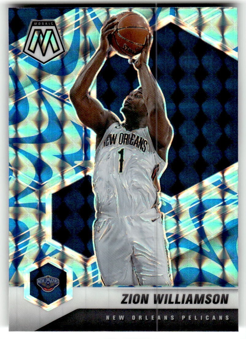 2020-21 Panini Mosaic - Zion Williamson #49 Reactive Blue Prizm