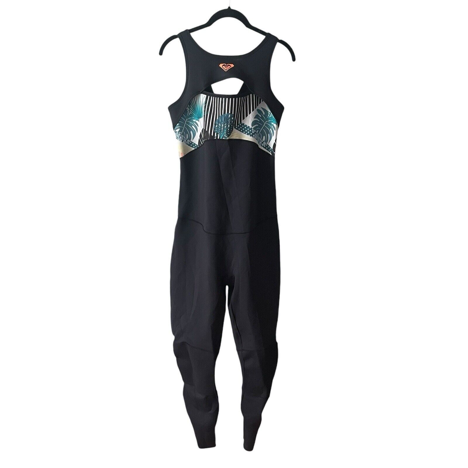 Roxy Womens 14 Zipperless Long Jane Wetsuit 1.5mm Pop Surf Black Cutout