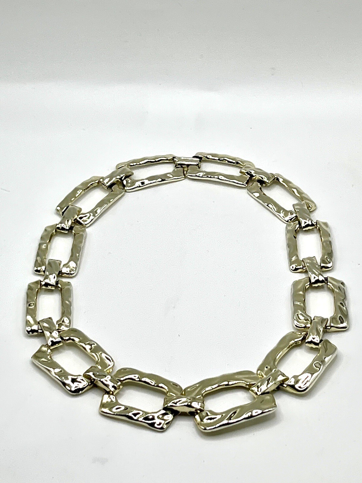 Vintage Goldtone Rectangular Link Chain Necklace … - image 7
