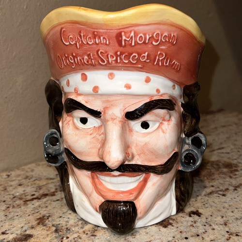 Vintage Captain Morgan Spiced Rum Ceramic Pirate Head Face Pitcher Mug- Japan - 第 9/9 張圖片
