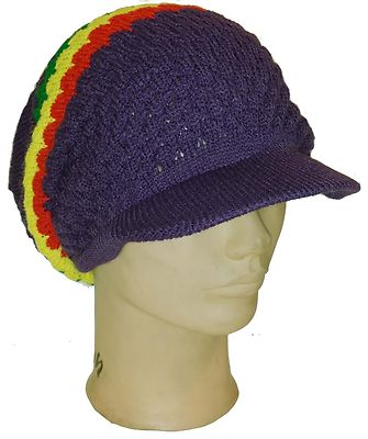 Cappello Rasta Giamaicano Multicolore A Righe, Berretto Slouchy, Gorro Reggae, Cappello Rasta Gratuito, Modello All'Uncinetto Per Berretto - Foto 8