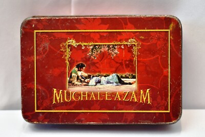 Um 1960er Vintage Mughal-e-Azam Blechdose Bollywood-Souvenir Sammler