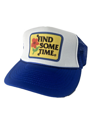 Vintage Find Some Time Trucker Hat snapback Adjustable New Hat Royal Old School