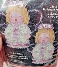 Sulyn HALLELUJAH ANGEL Sequin Bead Christmas Ornament Kit Vtg Makes 2 Beaded