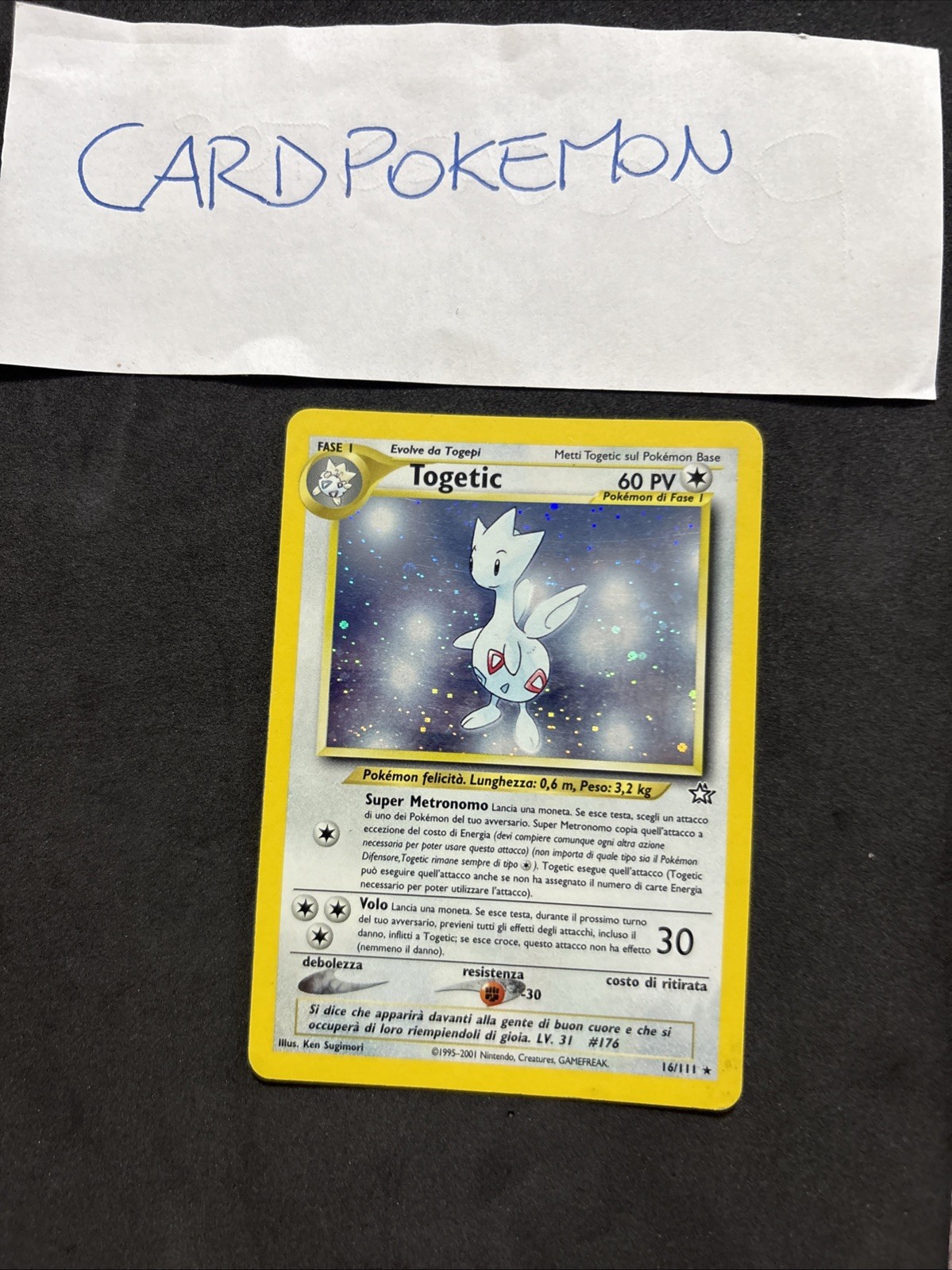 Pokemon Card Togetic 16/111- Neo Genesis -Ita-Holo-nm-Mint!