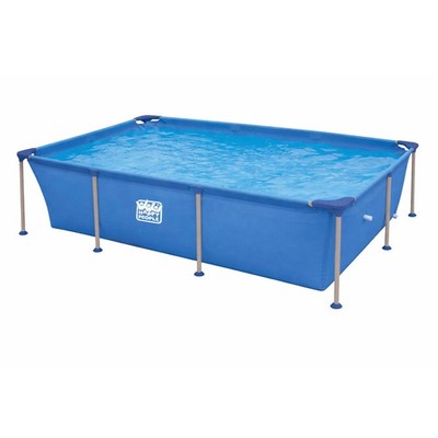 Happy People Steel Frame Pool 258x179x66cm Rectangular Garden Pool Incl Cover