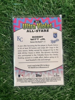 2025 Topps Chrome #UV-3 Bobby Witt Jr. SSP Ultra Violet Case Hit