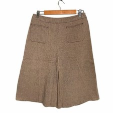 J. Crew Brown Front Pleat A-line Front Patch Pocket Vintage Y2K Skirt Woman's 10