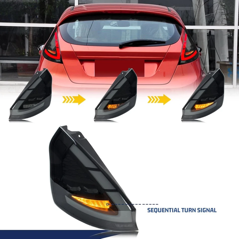 Luces traseras LED de señal secuencial para Ford Fiesta Hatchback 2011-2019 Foto 3 de 4