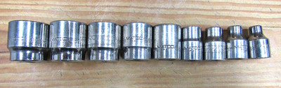 Matco Tools USA 9pc Metric 6mm-23mm Chrome Socket M6 Set, 3/8'' Drive, 6PT