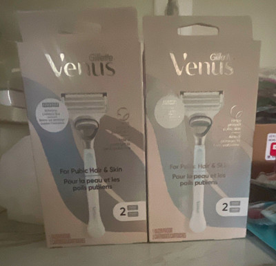 Gillette Venus Pubic Cartridge Razor, 5-Blade, White, 2 Cartridges