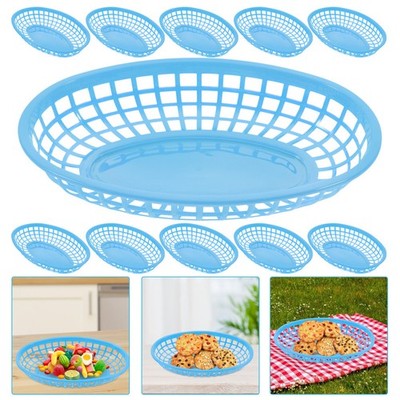  12 -pcs -Kunststoff -Servierkörbe wiederverwendbare Fast -Food -Körbe