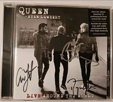Queen Adam Lambert LIVE AROUND THE WORLD signed Cd Cover