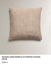 ZARA Home x Morris & Co Pillow Cover – 45×45 cm – Limited Edition – NWT