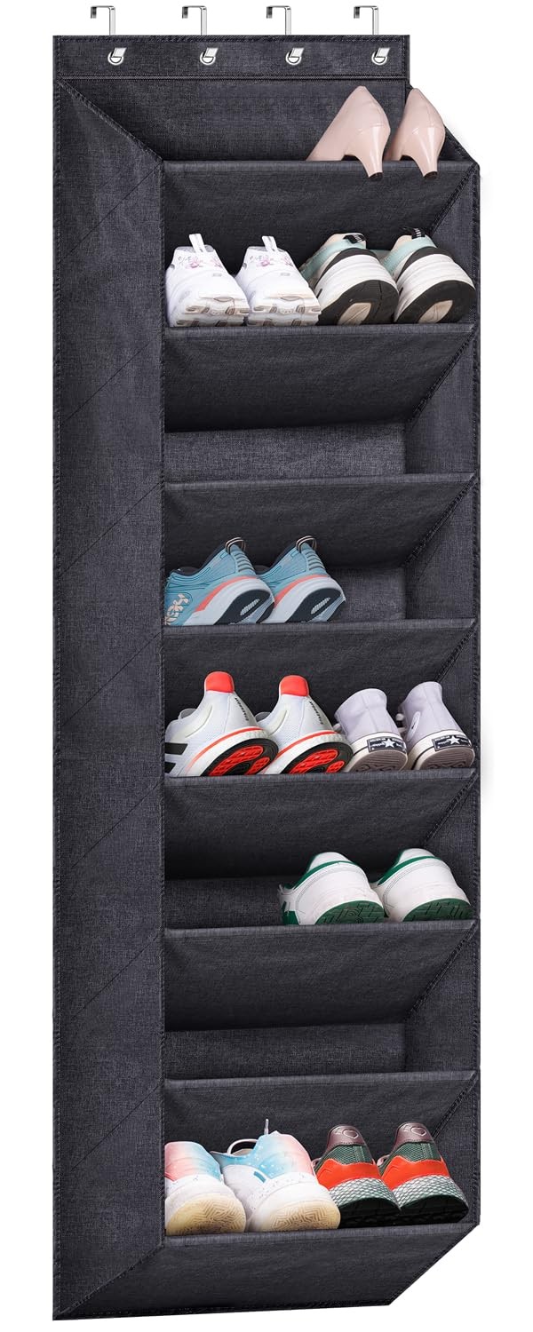 Over The Door Shoe Organizer with Large Deep Pockets for Closet Storage-image