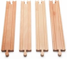 inc. Wooden Train Track Set, 8" Straight Railway Track