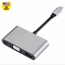 Aluminum Alloy 5 in 1 USB-C PD Type-C Adapter Converter Hub HDMI/4K, VGA/1080P B