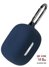 Silicone Case for JBL Tune Buds, Protective Cover with Carabiner  Navy Blue