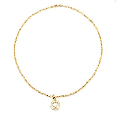 CHOPARD HAPPY DIAMONDS KETTE GELBGOLD 18K 750 3 BEWEGLICHE DIAMANTEN 0,15 LUXUS