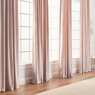 Chanasya 2pk Solid Velvet Room Darkening Window Curtain Panels - Set of