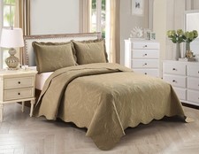Home Collection 3pc King/Cal King Over Size Elegant Embossed Bedspread Set Li...
