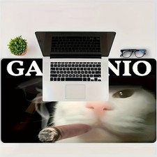 40 90cmLarge Funny Cat Meme Mouse Pad with Stitched Edges - Non- Slip Rubber Bas